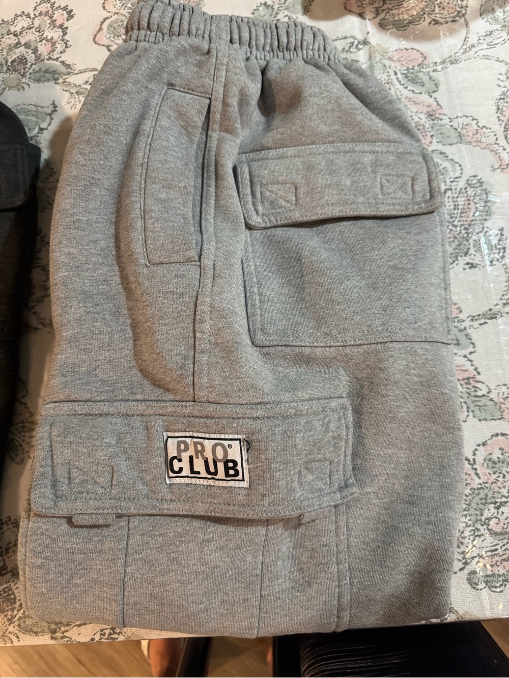 Pro Club Men’s Heather Gray Cargo Sweatpants - Relaxed Jogger
